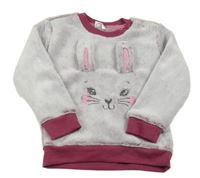 Svetloružová chlpatá mikina so zajačikom Orsolino