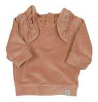 Světlerůžová plyšová mikina s volánky Silver Cross