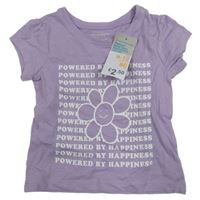 Nové - Levandulové tričko s nápisem a květem Primark