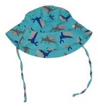 Tyrkysový klobouk s velrybami