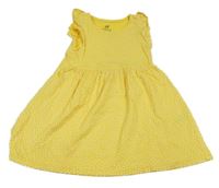 Žlté bavlnené šaty so srdiečkami H&M