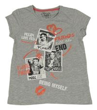 Sivé tričko s potiskem Violetta Disney