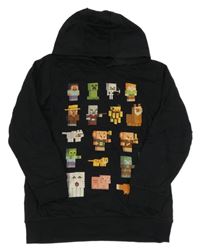 Černá mikina Minecraft s kapucňou