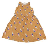 Oranžové bavlnené šaty so zmrzlinami H&M