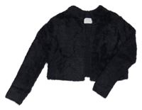 Čierny chlpatý prepínaci crop sveter Zara