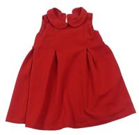 Červené rebrované šaty s golierikom Matalan