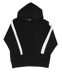 Čierno-biela športová mikina s vreckom a pruhmi a kapucňou H&M