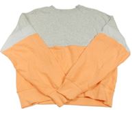 Neonově oranžovo-světlešedá melírovaná mikina H&M