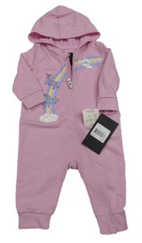 Nové - svetloružová tepláková kombinéza s jednorožcami zn. converse