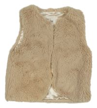 Svetlobéžová kožušinová podšitá vesta KappAhl