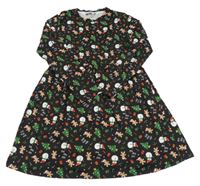 Čierne vianočné šaty s obrázkami PEP&CO