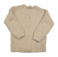 Pudrový chlpatý rebrovaný svetrový cardigan so trblietkami George