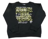 Čierna mikina s nápismi YOUNG IDOLS