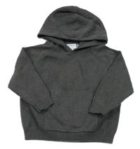 Tmavošedý úpletový svetr s kapsou a kapucí ZARA