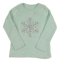 Mátová plyšová pyžamová mikina s vločkou z flitrů PRIMARK