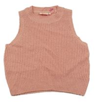 Svetloružová rebrovaná svetrová vesta SOMEONE