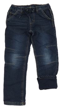 Tmavomodré teplákové podšité rifle Topolino