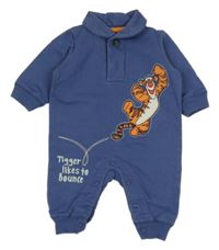 Tmavomodrá tepláková kombinéza s Tigrom a golierikom Disney
