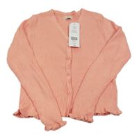 Nové - broskvový rebrovaný prepínaci sveter F&F