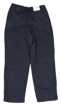 Nové - tmavomodré loose fit waist tapered leg nohavice H&M