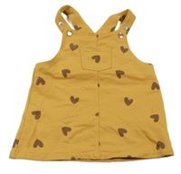 Okrové teplákové šaty so srdiečkami a vreckom TEX