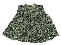 Tmavokhaki tunika s větvičkami a volánky ZEEMAN