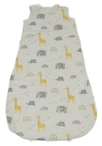 Bílý zateplený spací pytel so zvieratkami a duhami St. Bernard