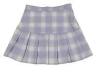 Levandulovo-biela kockovaná sukňa H&M