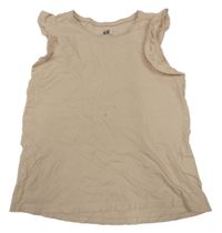 Svetlobéžové tričko s volánikmi H&M