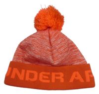 Červeno-bílá/melírovano-cihlová funkční čepice s logem a bambulí UNDER ARMOUR