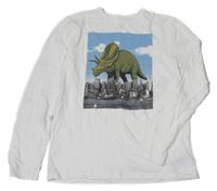 Biele tričko s dinosaurom GAP