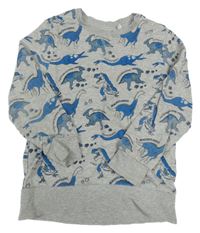 Sivá melírovaná mikina s dinosaurami C&A