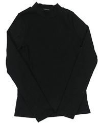 Čierne rebrované tričko so stojačikom F&F