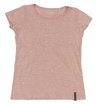 Ružovo-biele pruhované tričko s kotvami Yigga