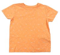 Neónově oranžové tričko s obrázkami Primark