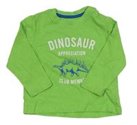 Zelené tričko s dinosaurom a nápisom Lupilu