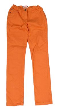 Korálové plátěné skinny kalhoty John Baner