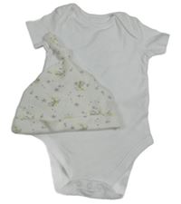 2set - Bílé body + smetanová bavlněná čepice s hvězdami a Me to You