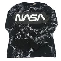 Čierne vzorované tričko s nápisem NASA H&M