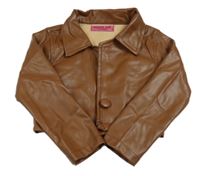 Hnedá koženková crop bunda