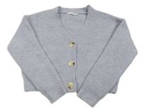 Svetlomodrý rebrovaný prepínaci crop sveter Matalan