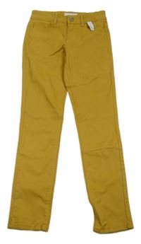 Nové - Okrové rifľové skinny nohavice zn. Kiabi