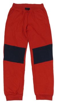 Červeno-tmavomodré tepláky s žebrováním Pepperts