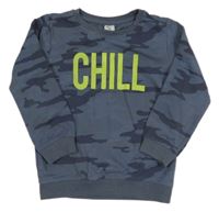 Tmavomodrá army mikina s nápisom Kiki&Koko