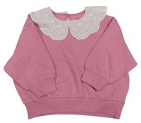 Ružová oversize mikina s golierikom Primark