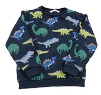 Tmavomodrá mikina s dinosaurami M&S