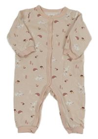 Světlerůžový teplákový overal se zvířaty a stromky C&A