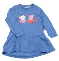 Modré teplákové šaty s Peppou a Zuzkou