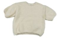 Krémový chlpatý crop sveter H&M