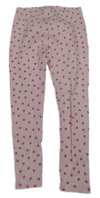 Ružové rebrované legíny so srdiečkami Infinity Kids